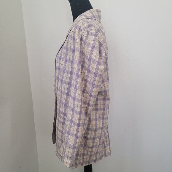 We the Free People Plaid Beckett Boyfriend Blazer Sz XS Light Academia Preppy - Picture 6 of 16